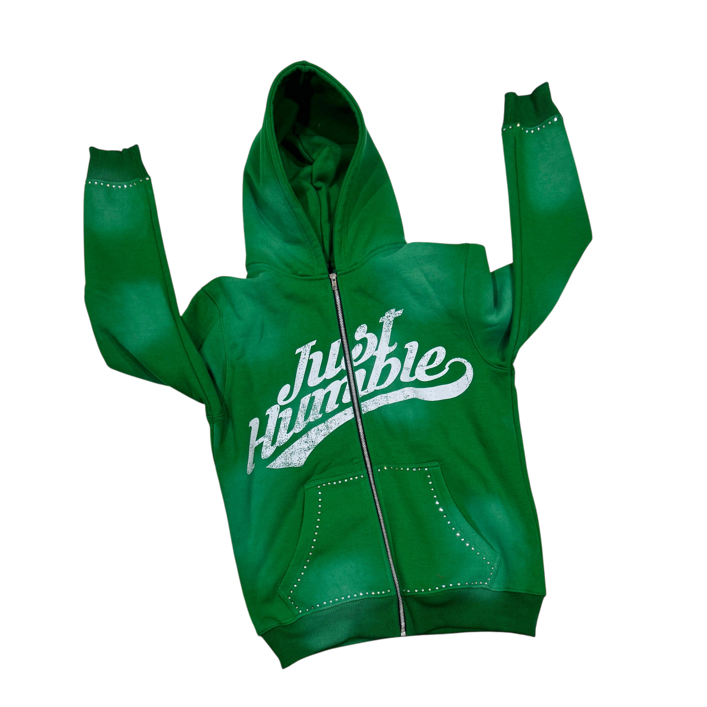 Green Just Humble Sun Faded Zip Up