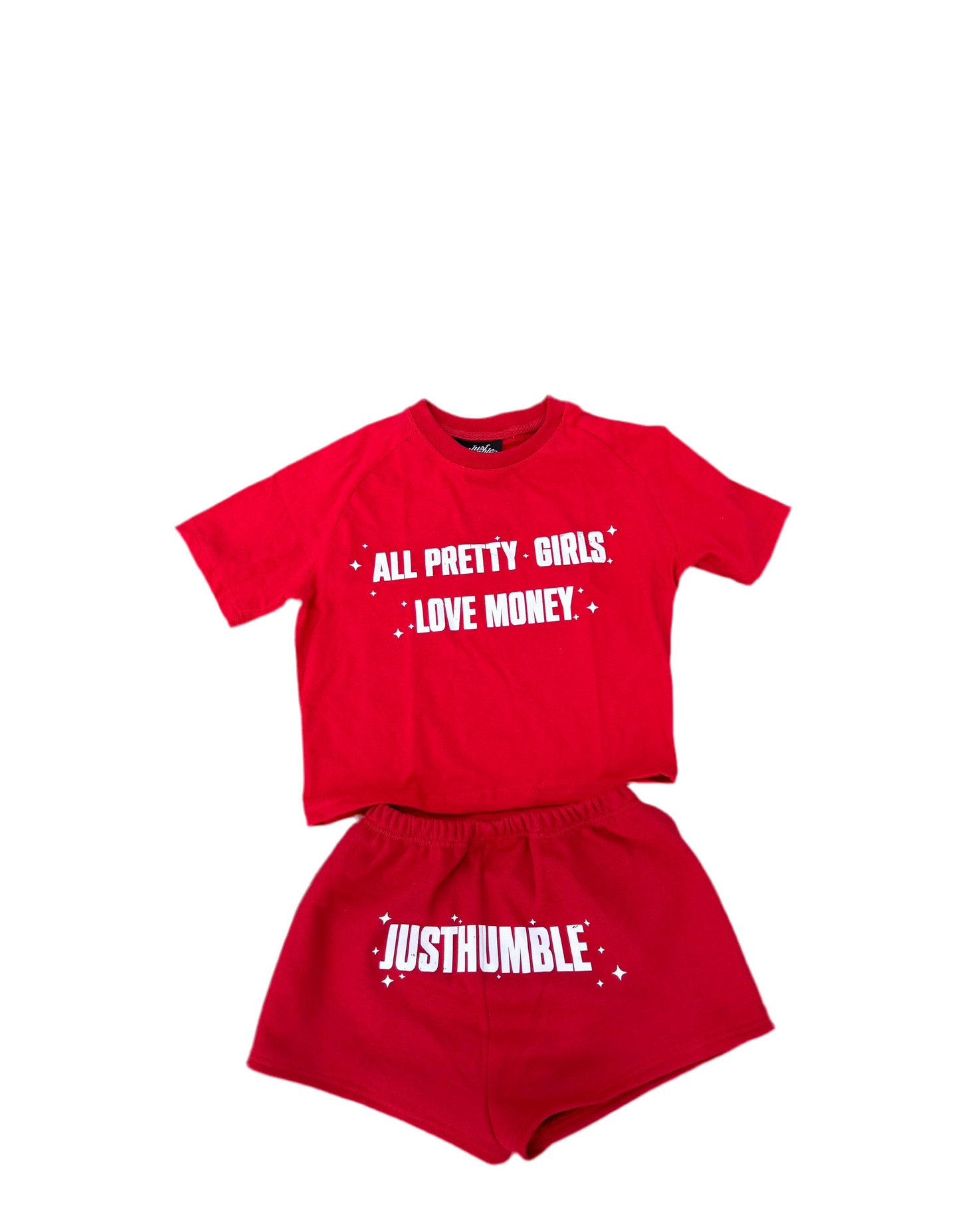 Red JustHumble “All Pretty Girls Love Money” sets