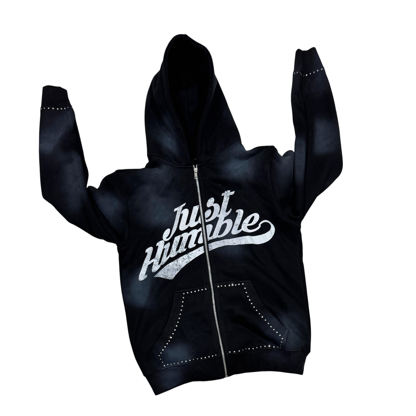 Black Just Humble Sun Faded Zip Up
