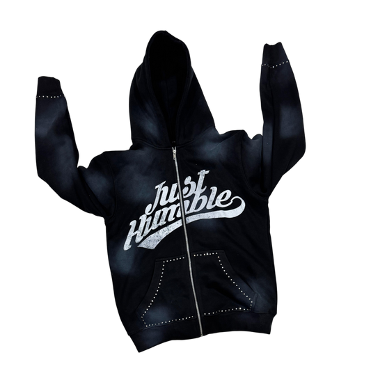 Black Just Humble Sun Faded Zip Up