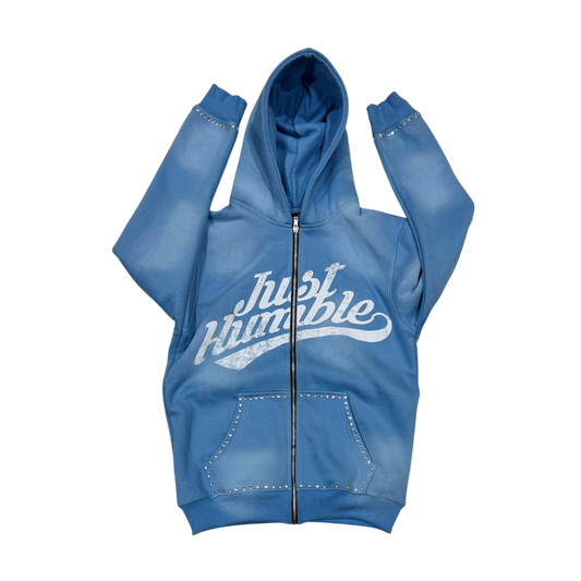 Blue Just Humble Sun Faded Zip Up