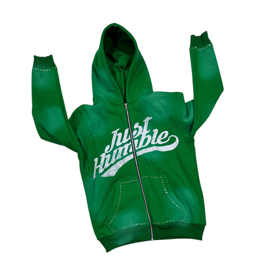 Green Just Humble Sun Faded Zip Up